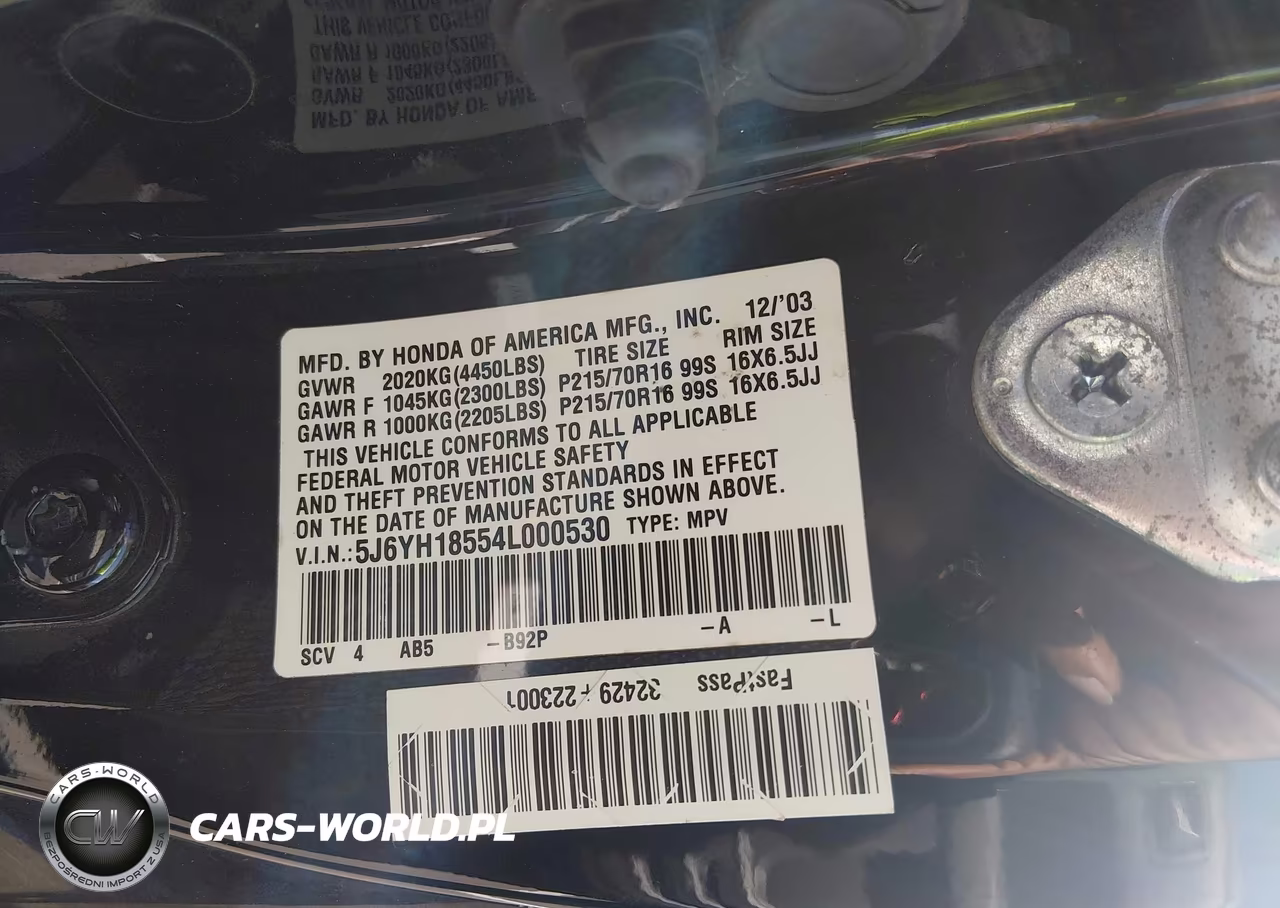2004 Honda Element Ex VIN:5J6YH18554L000530 - 9