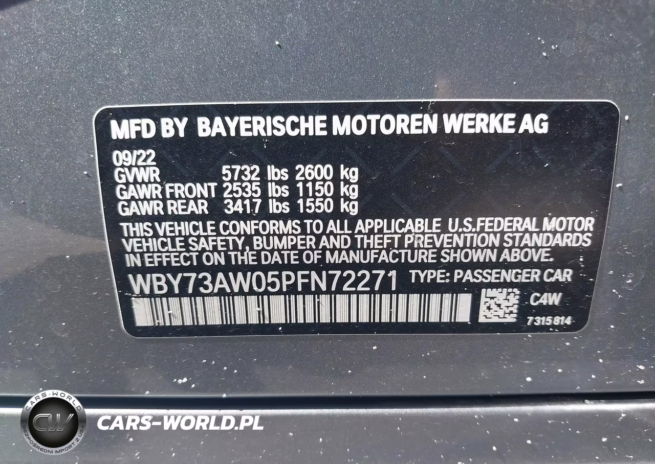 2023 BMW I4 Edrive40 VIN:WBY73AW05PFN72271 - 9