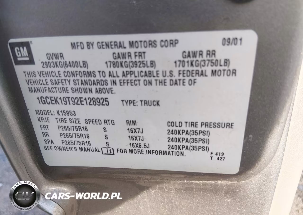 2002 Chevrolet Silverado 1500 Lt VIN:1GCEK19T92E128925 - 9