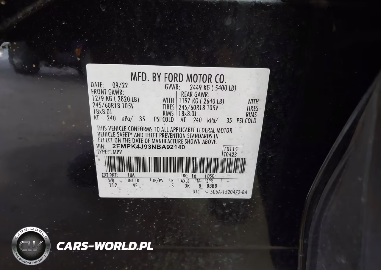 2022 Ford Edge Sel VIN:2FMPK4J93NBA92140 - 9