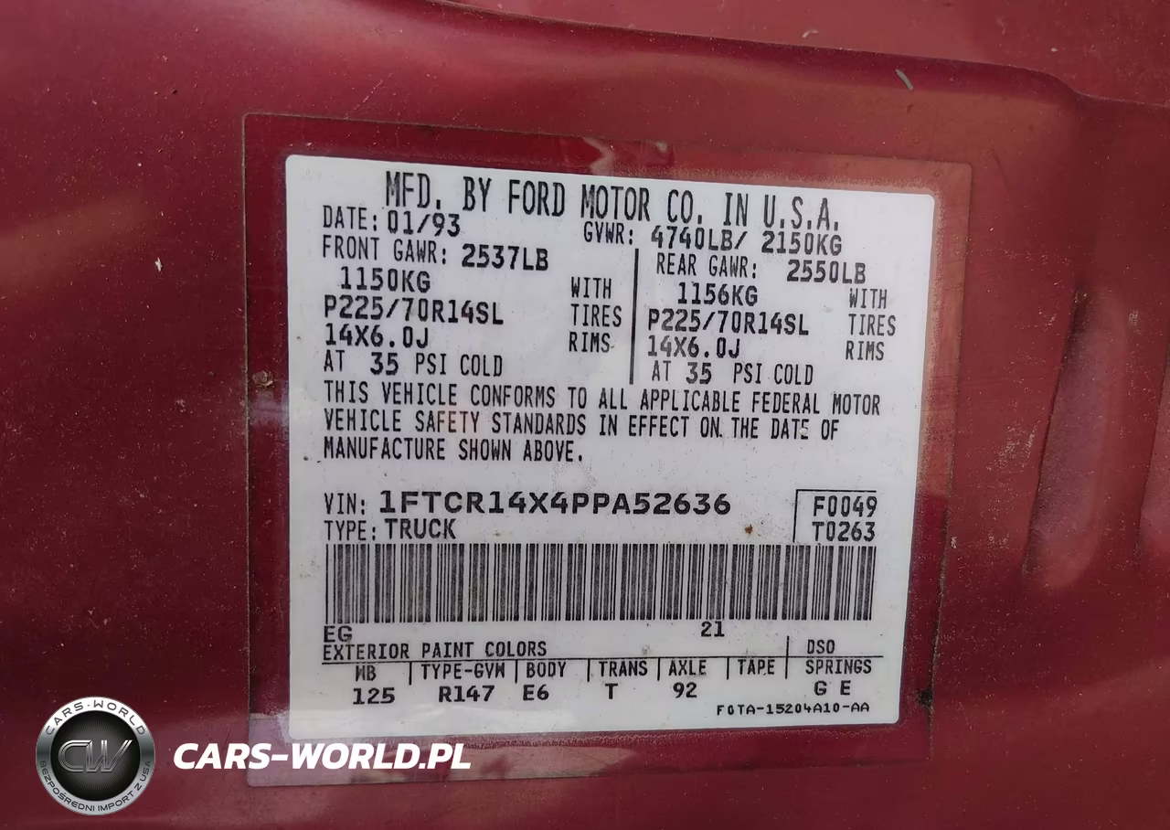 1993 Ford Ranger Super Cab VIN:1FTCR14X4PPA52636 - 9