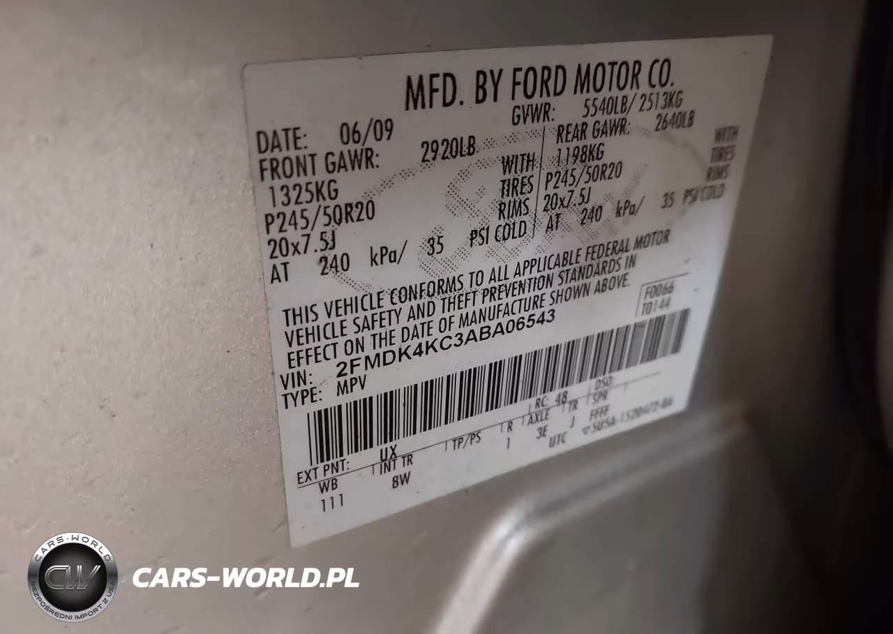 2010 Ford Edge Limited VIN:2FMDK4KC3ABA06543 - 9