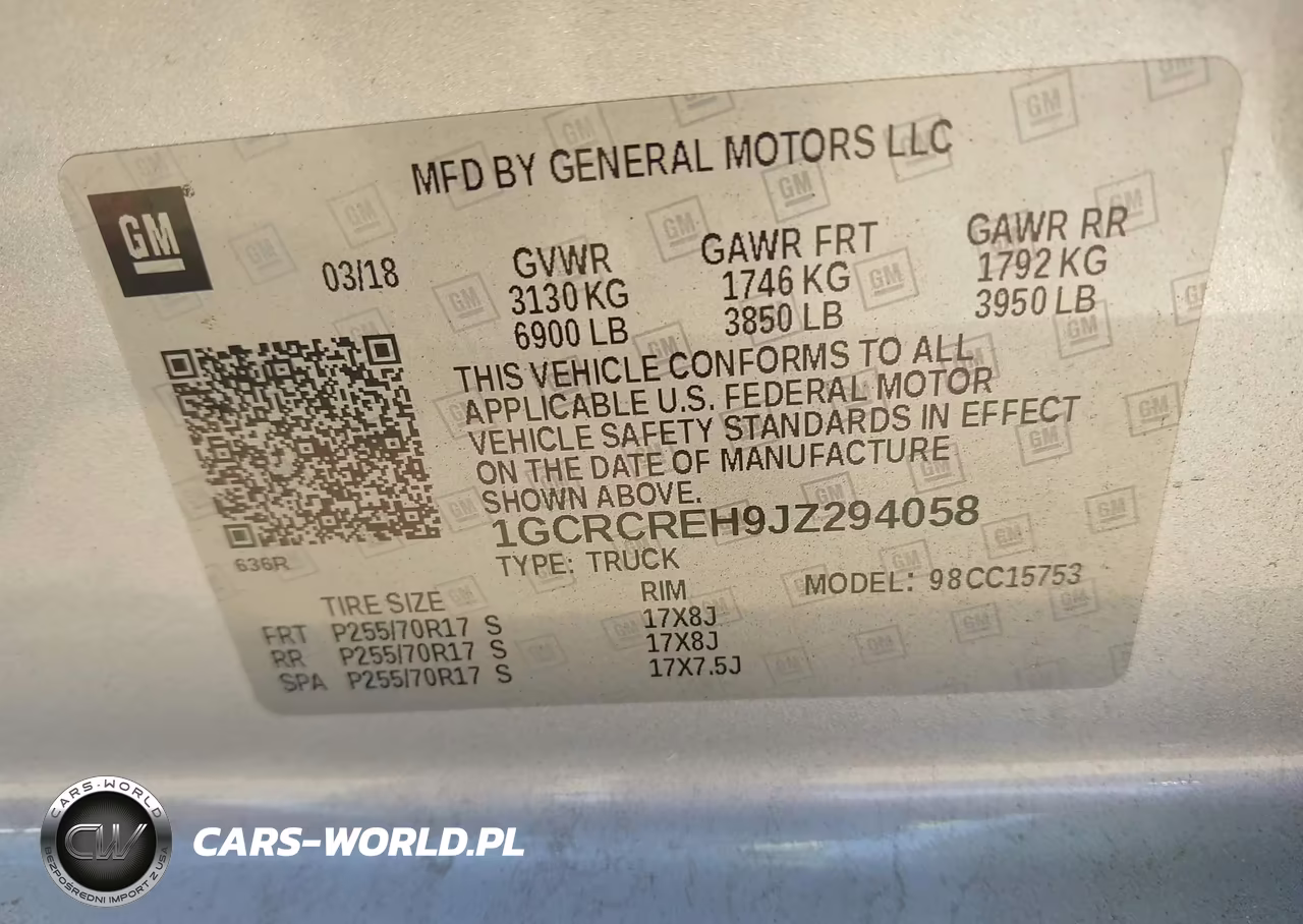 2018 Chevrolet Silverado 1500 1Lt VIN:1GCRCREH9JZ294058 - 9
