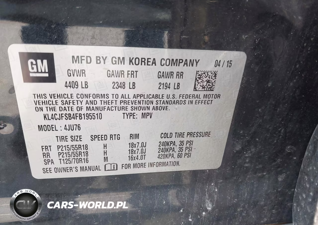 2015 Buick Encore Convenience VIN:KL4CJFSB4FB195510 - 9