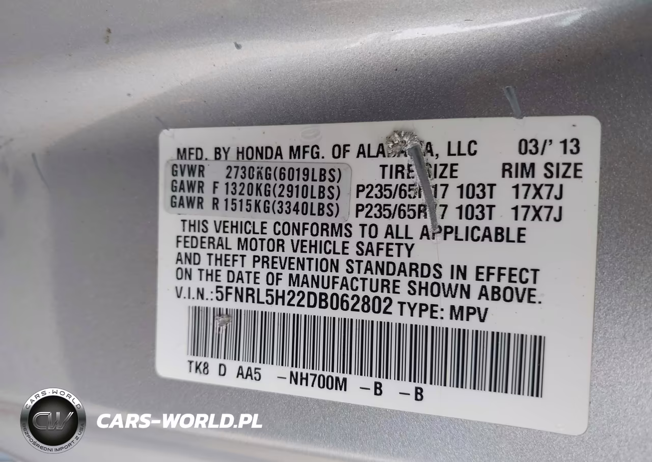 2013 Honda Odyssey Lx VIN:5FNRL5H22DB062802 - 9