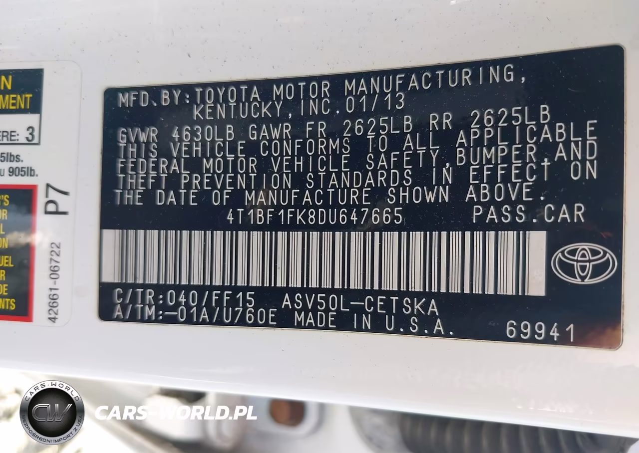 2013 Toyota Camry Se VIN:4T1BF1FK8DU647665 - 9