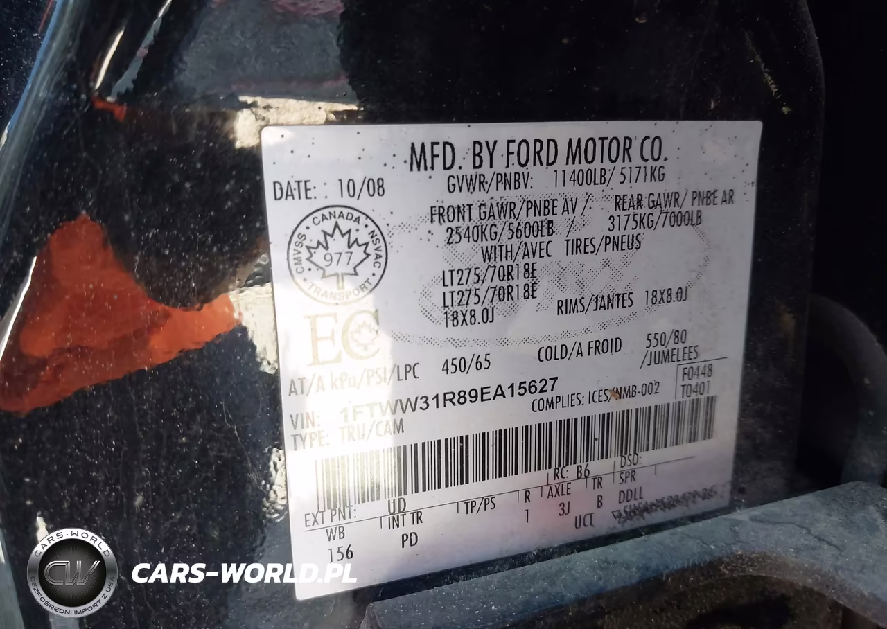 2009 Ford F-350 Fx4-Harley-Davidson-King Ranch-Lariat-Xl-Xlt VIN:1FTWW31R89EA15627 - 8