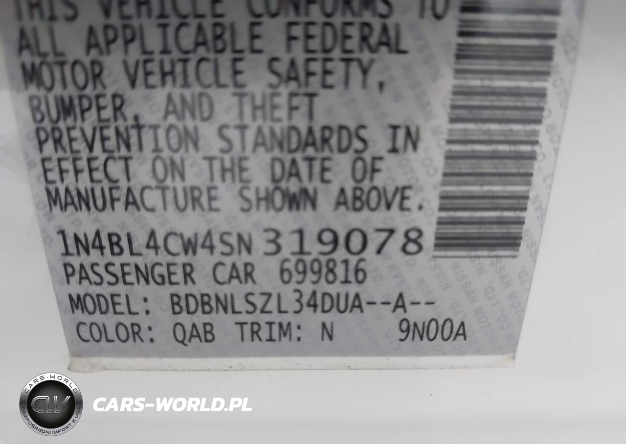 2025 Nissan Altima Sr Awd VIN:1N4BL4CW4SN319078 - 9