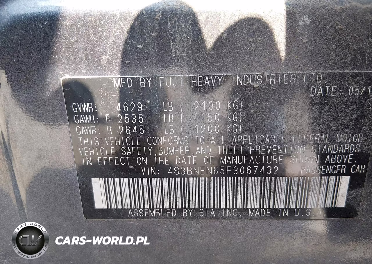 2015 Subaru Legacy 3.6R Limited VIN:4S3BNEN65F3067432 - 9