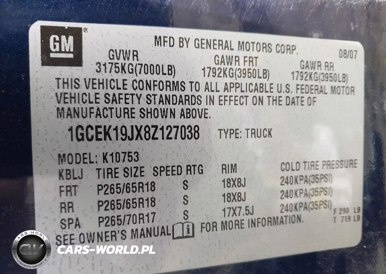2008 Chevrolet Silverado K1500 VIN:1GCEK19JX8Z127038 - 9