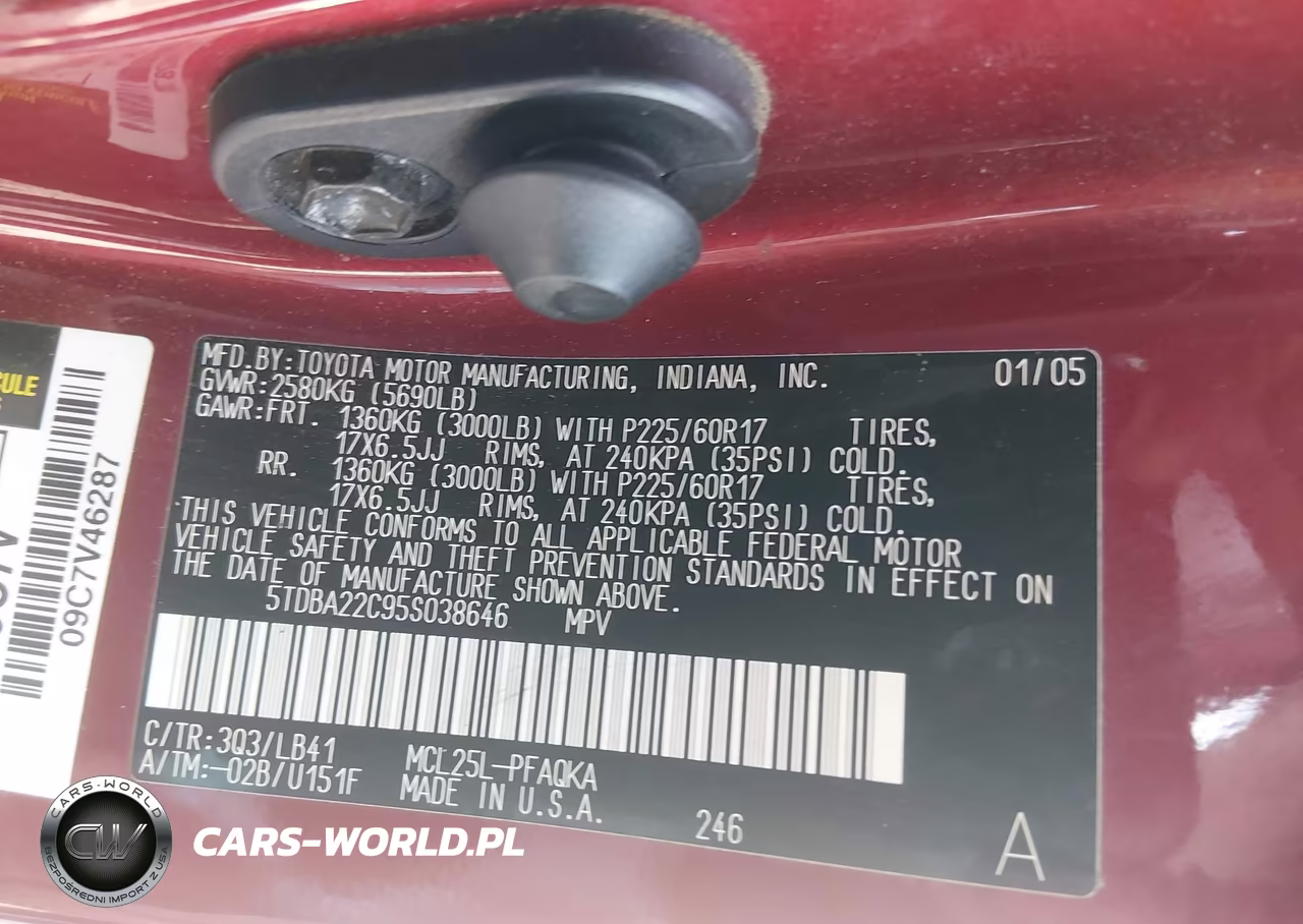 2005 Toyota Sienna Xle Limited VIN:5TDBA22C95S038646 - 9