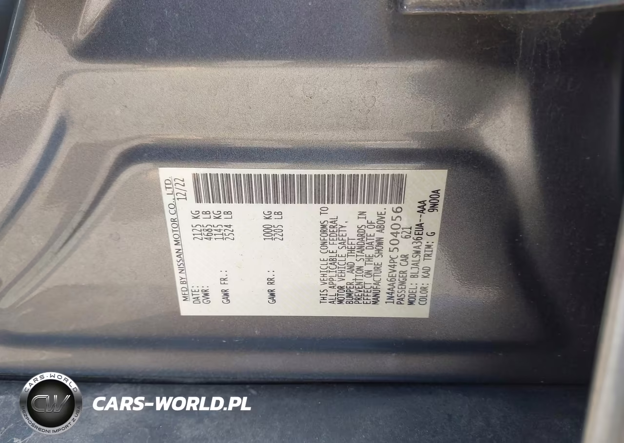 2023 Nissan Maxima Sr Xtronic Cvt VIN:1N4AA6EV4PC504056 - 9