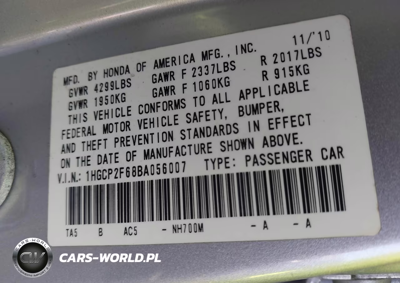 2011 Honda Accord 2.4 Se VIN:1HGCP2F68BA056007 - 9