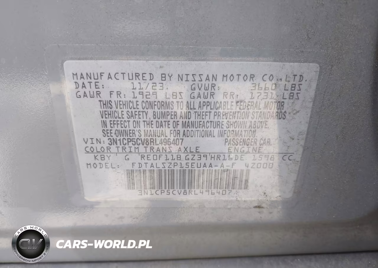 2024 Nissan Kicks Sv Xtronic Cvt VIN:3N1CP5CV8RL496407 - 9