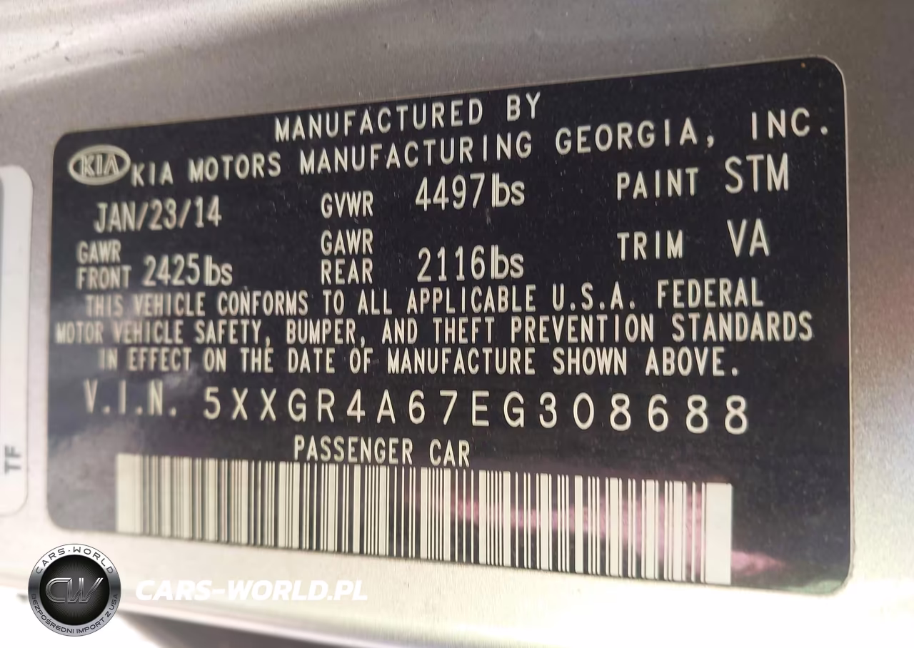 2014 Kia Optima Sx Turbo VIN:5XXGR4A67EG308688 - 9
