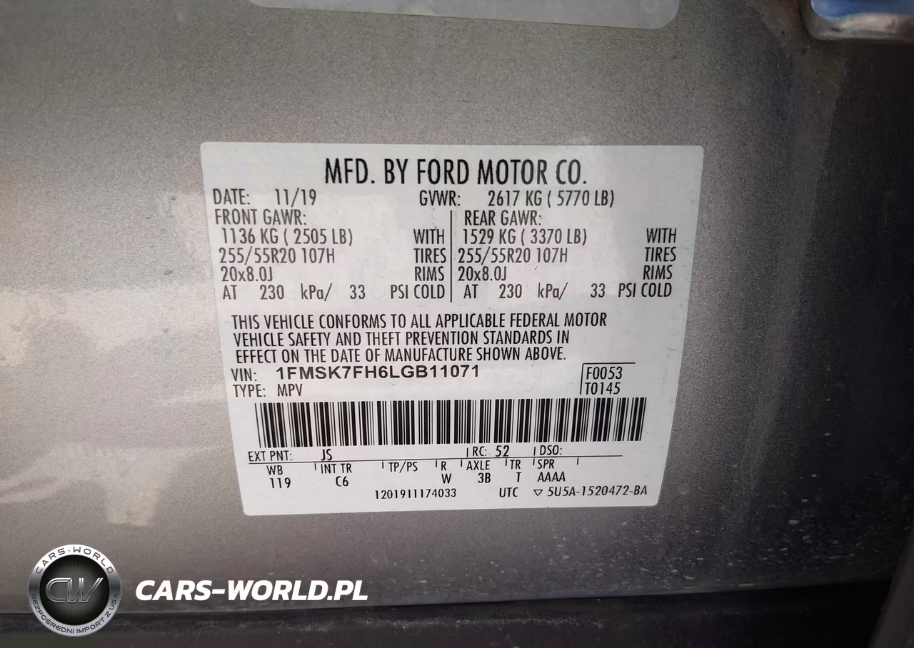 2020 Ford Explorer Limited VIN:1FMSK7FH6LGB11071 - 9