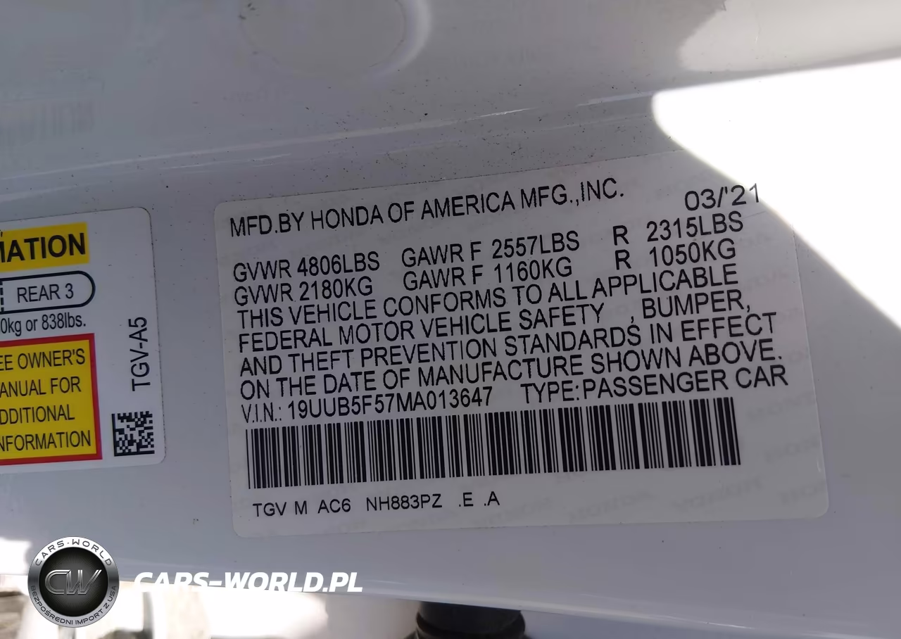 2021 Acura Tlx A-Spec Package VIN:19UUB5F57MA013647 - 9
