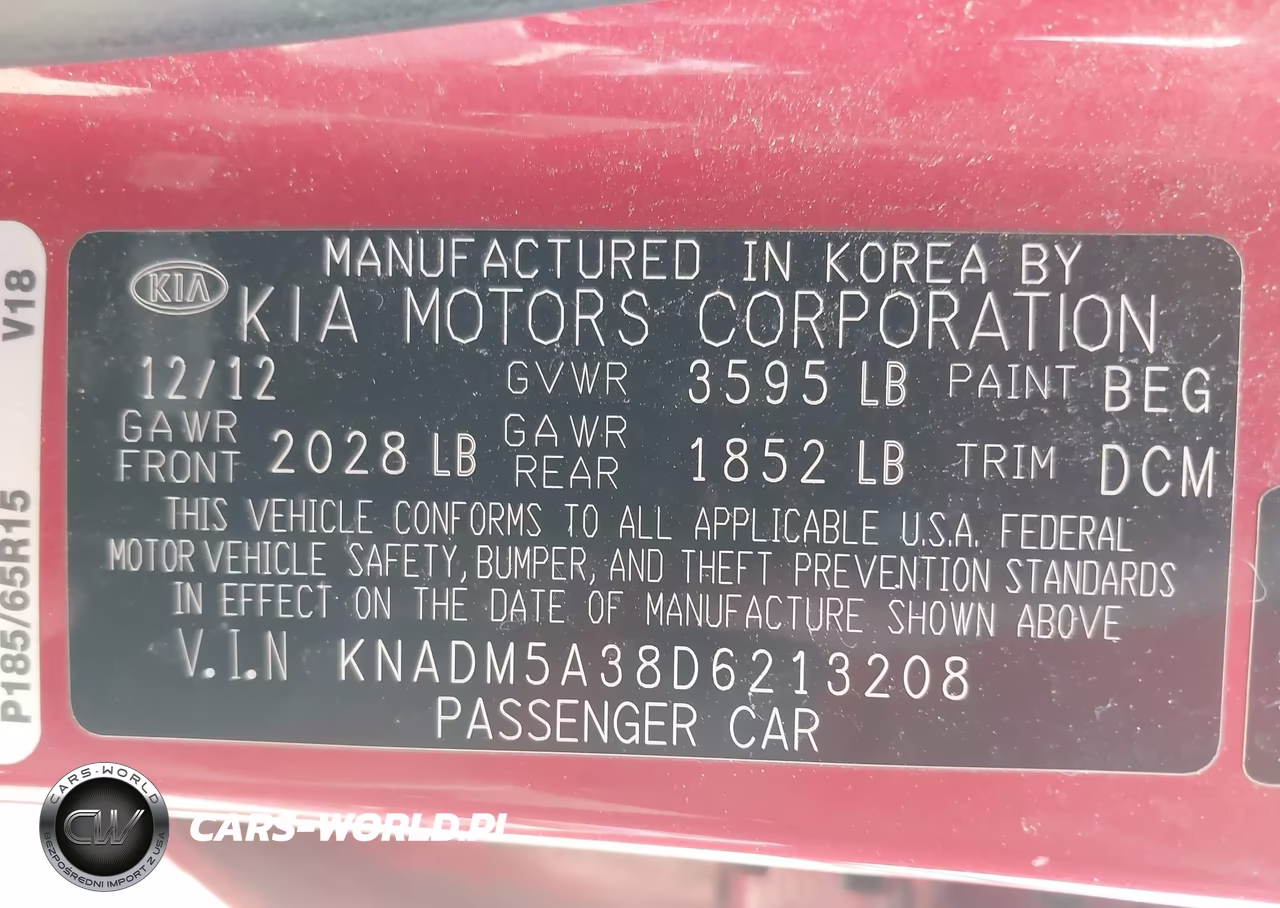 2013 Kia Rio Lx VIN:KNADM5A38D6213208 - 9