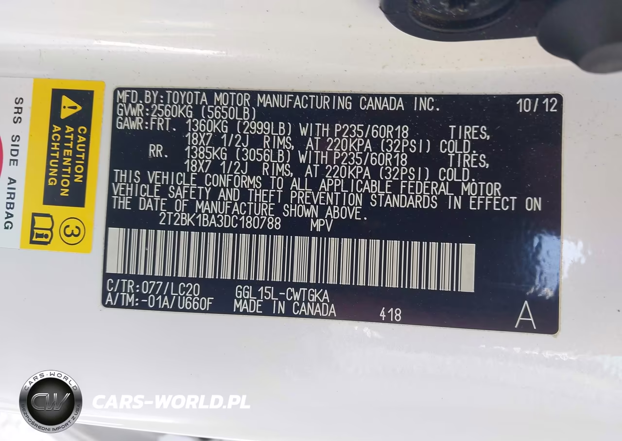 2013 Lexus Rx 350 VIN:2T2BK1BA3DC180788 - 9