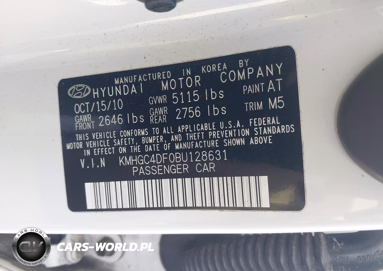 2011 Hyundai Genesis 4.6 VIN:KMHGC4DF0BU128631 - 9