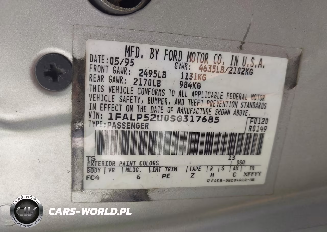 1995 Ford Taurus Gl-Se VIN:1FALP52U0SG317685 - 9