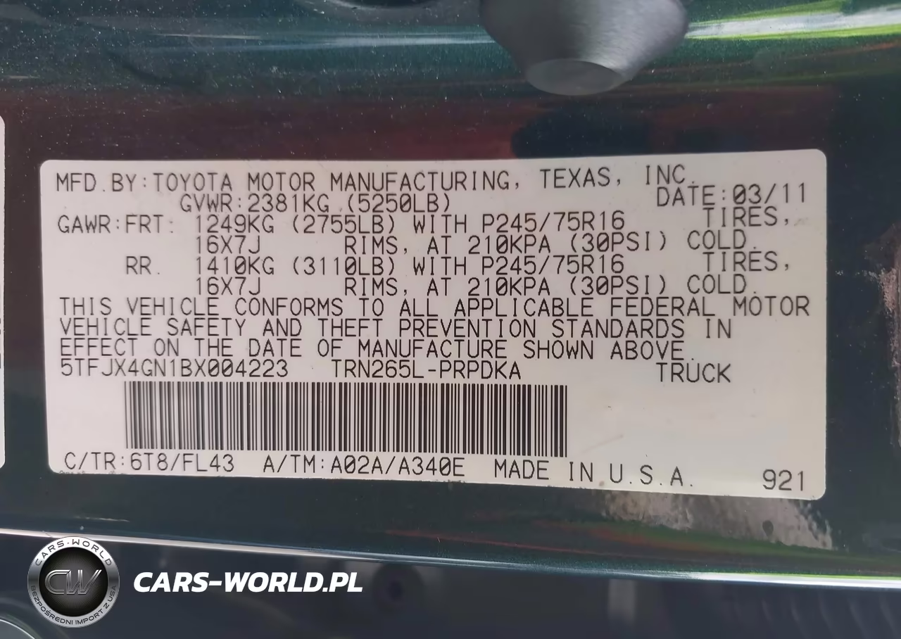 2011 Toyota Tacoma Prerunner VIN:5TFJX4GN1BX004223 - 9