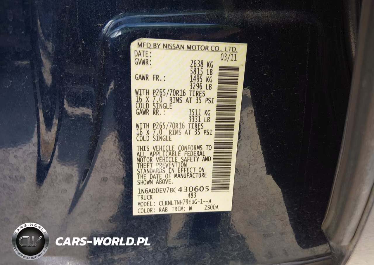 2011 Nissan Frontier Sv VIN:1N6AD0EV7BC430605 - 9