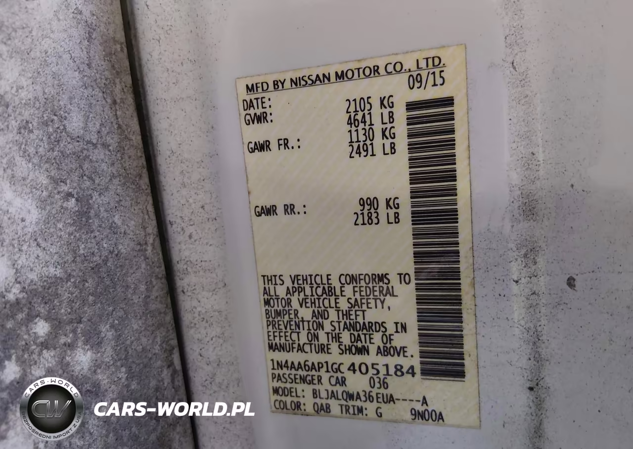 2016 Nissan Maxima 3.5 S VIN:1N4AA6AP1GC405184 - 9