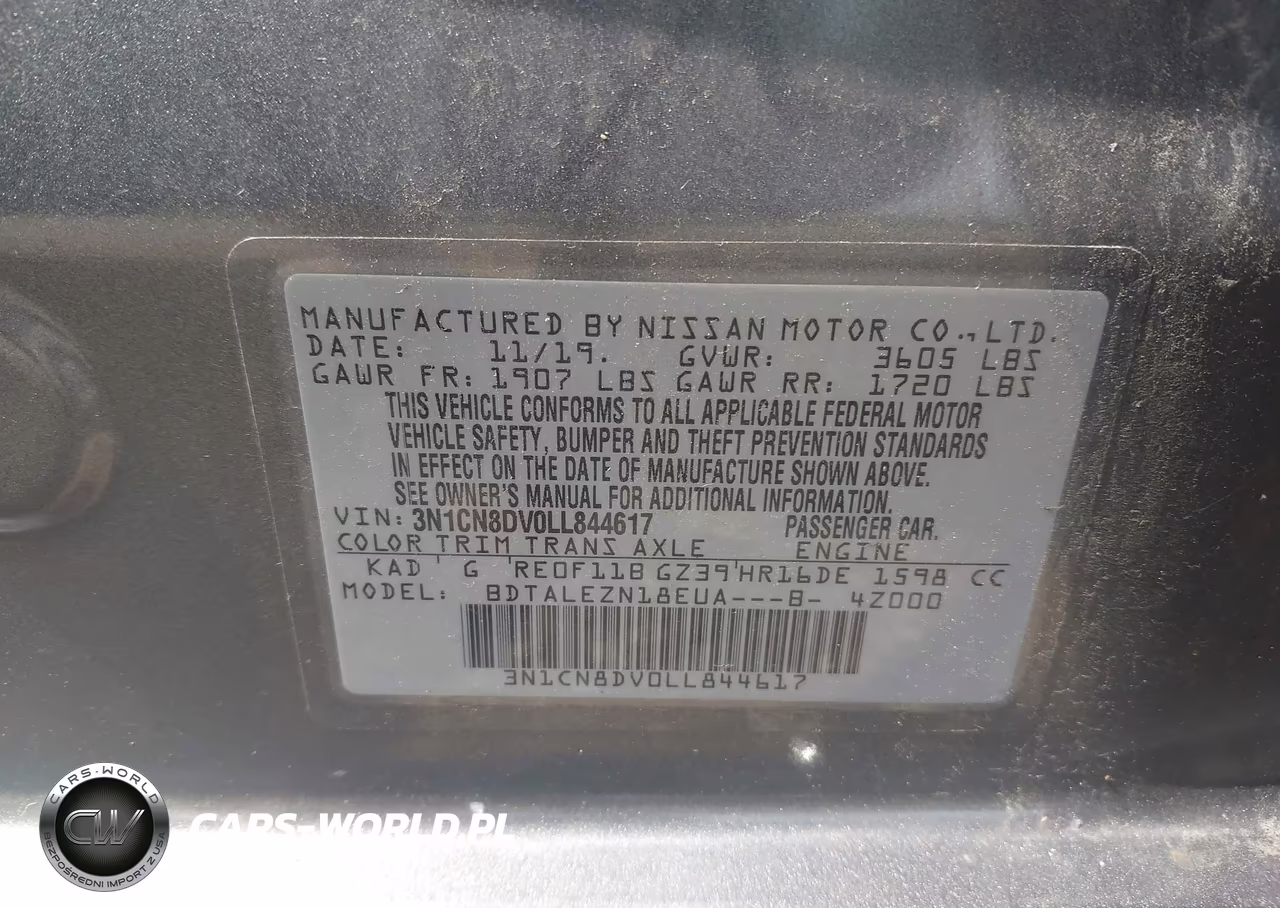 2020 Nissan Versa S Xtronic Cvt VIN:3N1CN8DV0LL844617 - 9