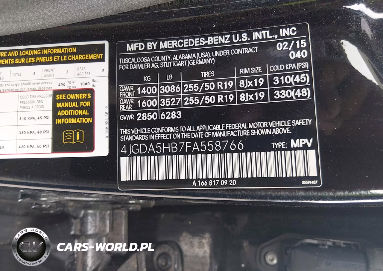 2015 Mercedes-Benz Ml 350 4Matic VIN:4JGDA5HB7FA558766 - 9