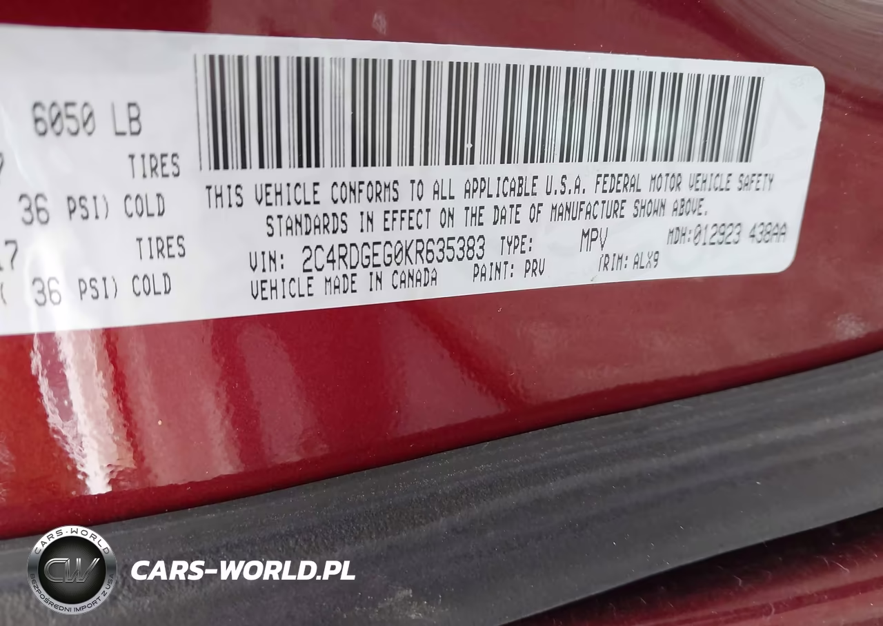 2019 Dodge Grand Caravan Gt VIN:2C4RDGEG0KR635383 - 9