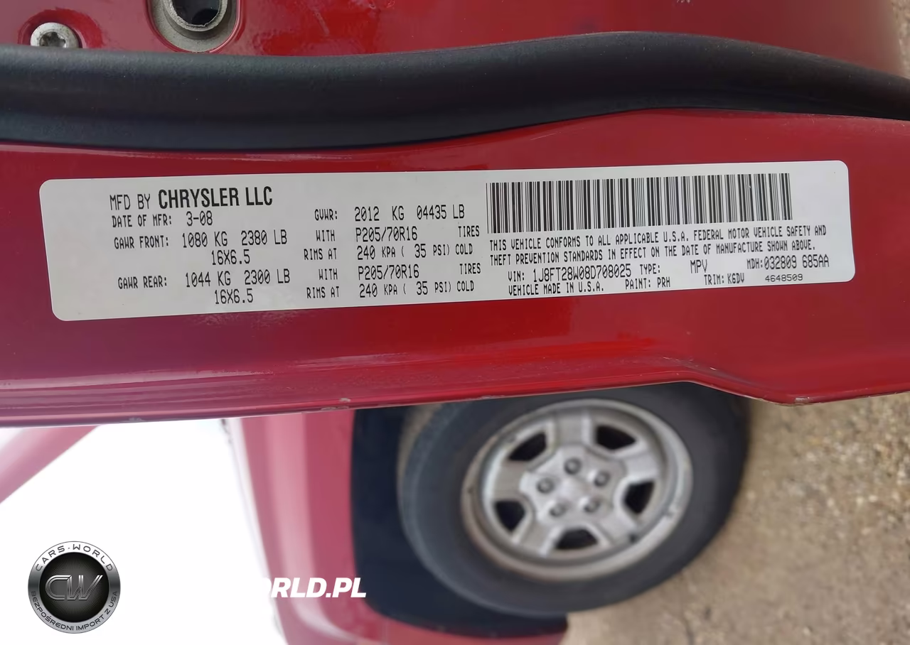 2008 Jeep Patriot Sport VIN:1J8FT28W08D708025 - 9