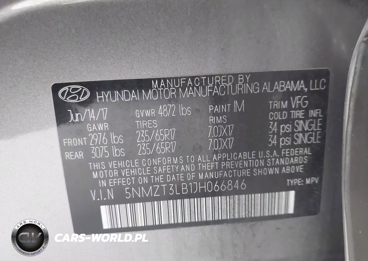 2018 Hyundai Santa Fe Sport 2.4L VIN:5NMZT3LB1JH066846 - 9