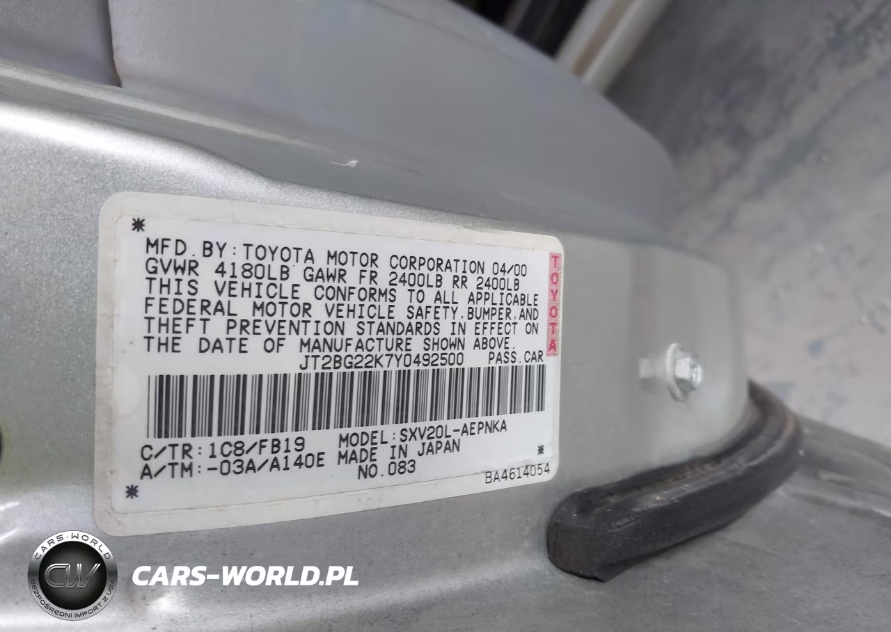 2000 Toyota Camry Le VIN:JT2BG22K7Y0492500 - 9