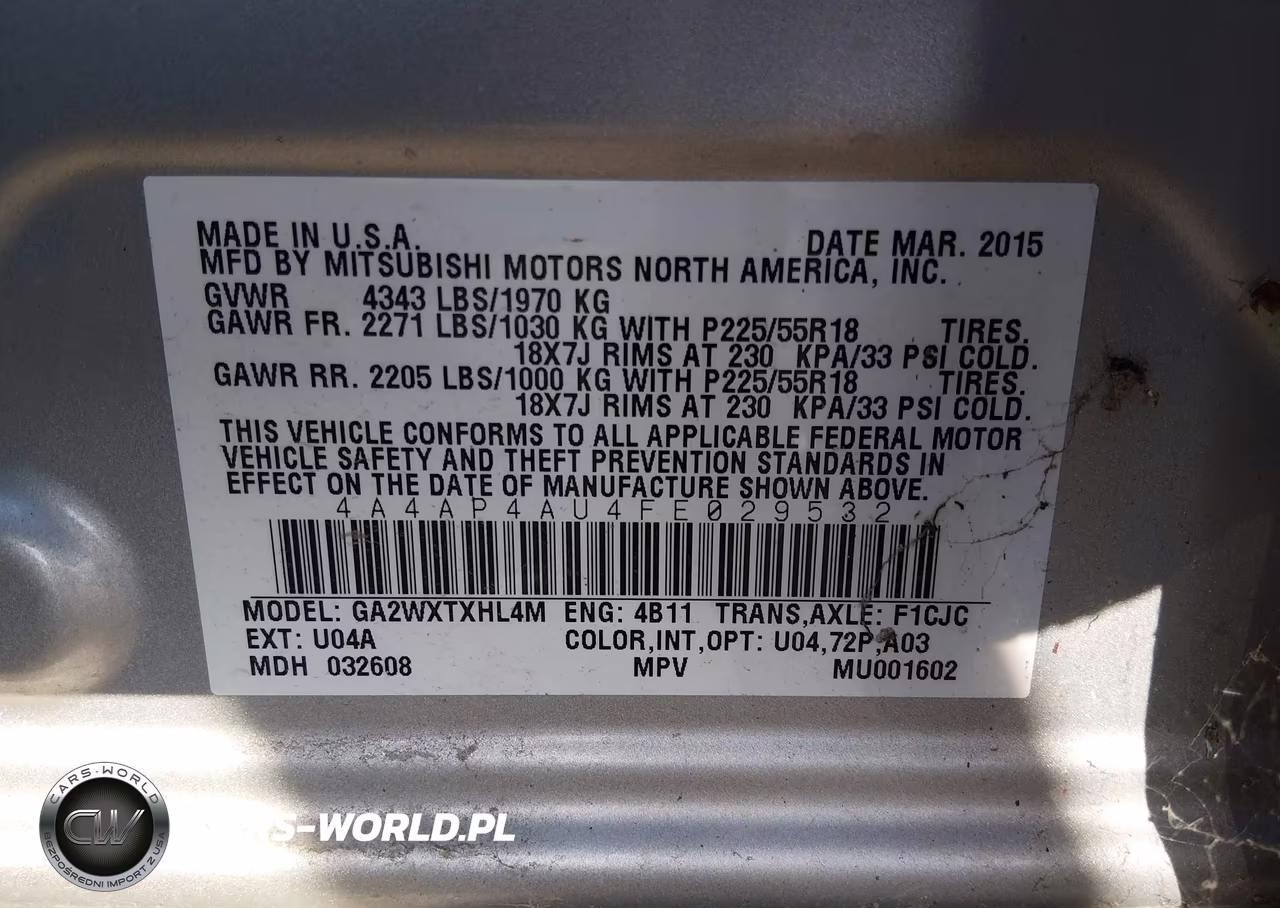 2015 Mitsubishi Outlander Sport Se VIN:4A4AP4AU4FE029532 - 9