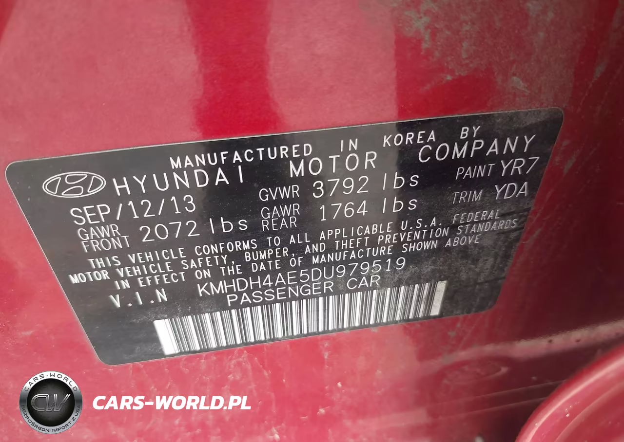 2013 Hyundai Elantra Limited VIN:KMHDH4AE5DU979519 - 9
