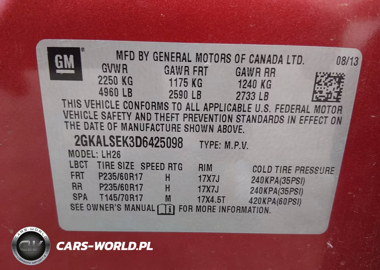 2013 GMC Terrain Sle-2 VIN:2GKALSEK3D6425098 - 9