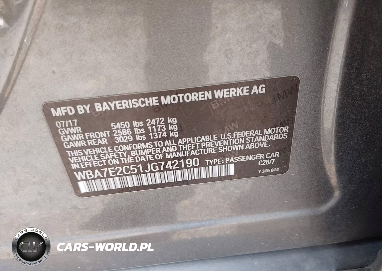 2018 BMW 740I VIN:WBA7E2C51JG742190 - 9