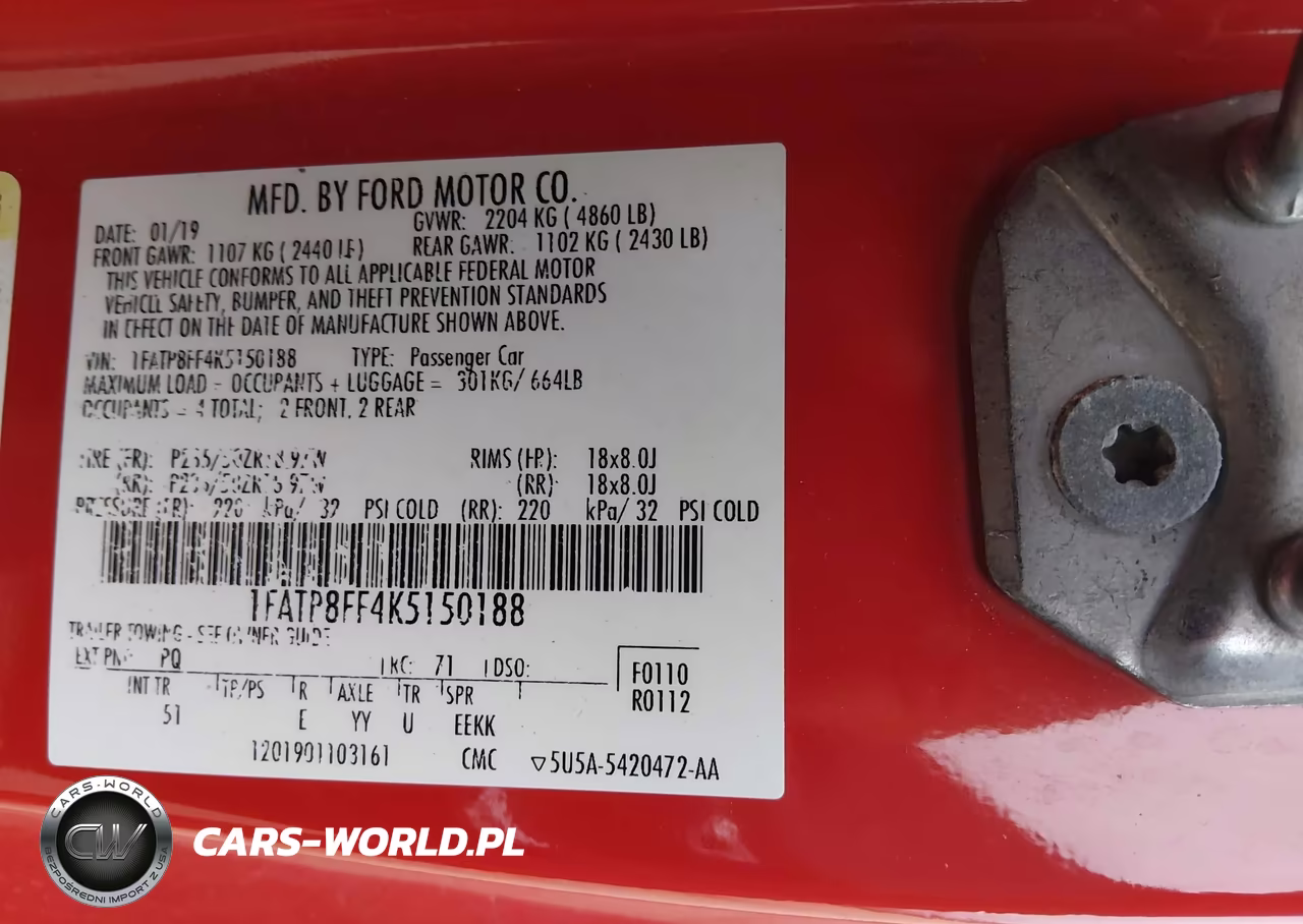 2019 Ford Mustang Gt Premium VIN:1FATP8FF4K5150188 - 9