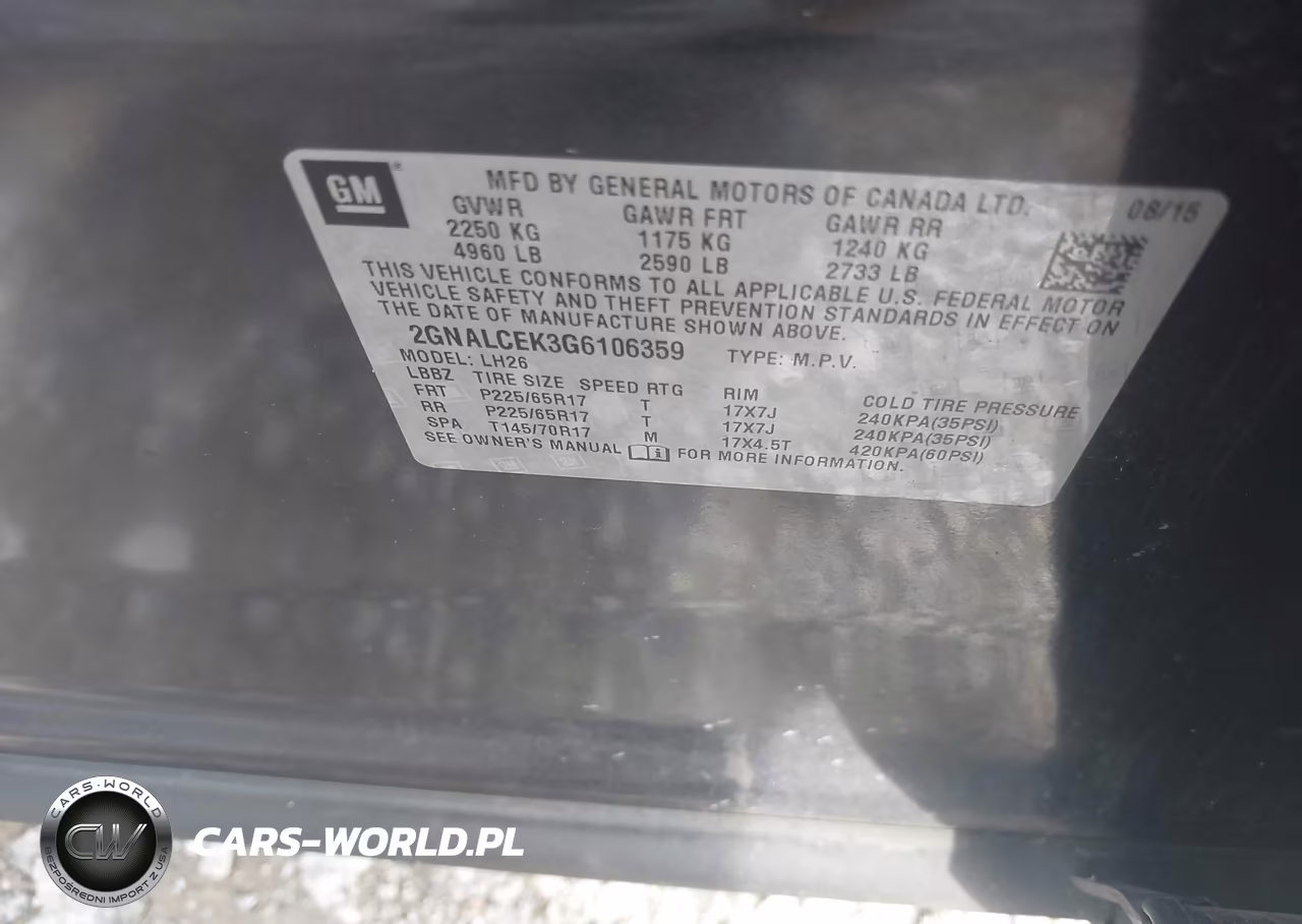 2016 Chevrolet Equinox Lt VIN:2GNALCEK3G6106359 - 9