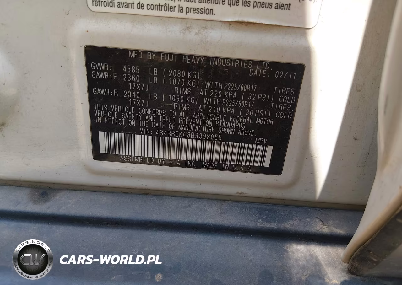 2011 Subaru Outback 2.5I Limited VIN:4S4BRBKC8B3398055 - 9
