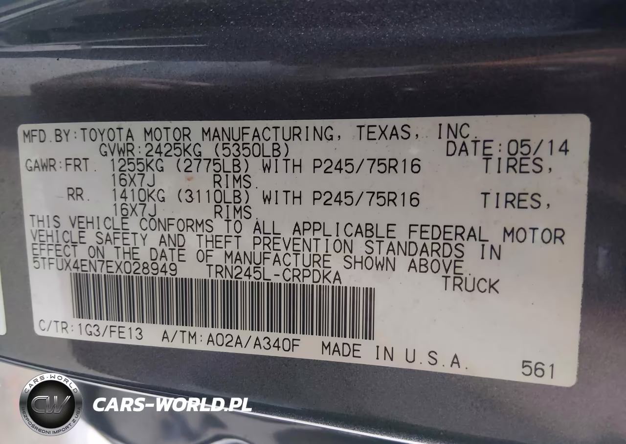 2014 Toyota Tacoma VIN:5TFUX4EN7EX028949 - 9