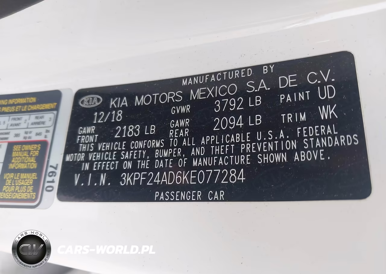 2019 Kia Forte Lxs VIN:3KPF24AD6KE077284 - 9