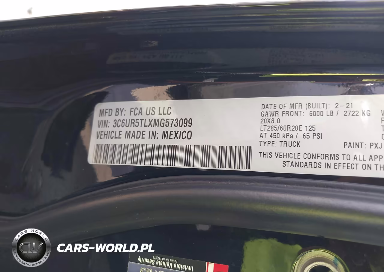 2021 Ram 2500 Limited 4X4 6'4 Box VIN:3C6UR5TLXMG573099 - 9