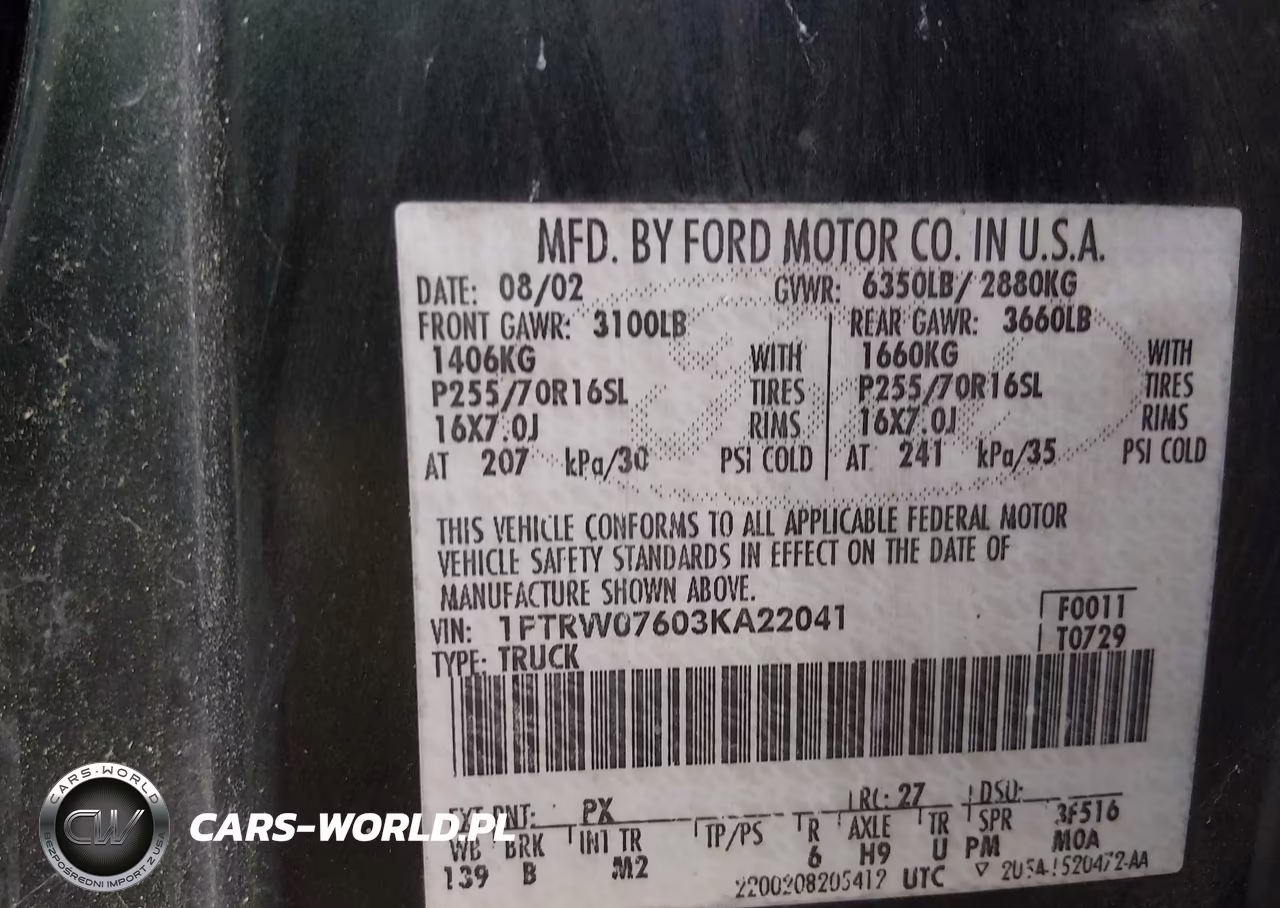 2003 Ford F-150 Lariat-Xlt VIN:1FTRW07603KA22041 - 9