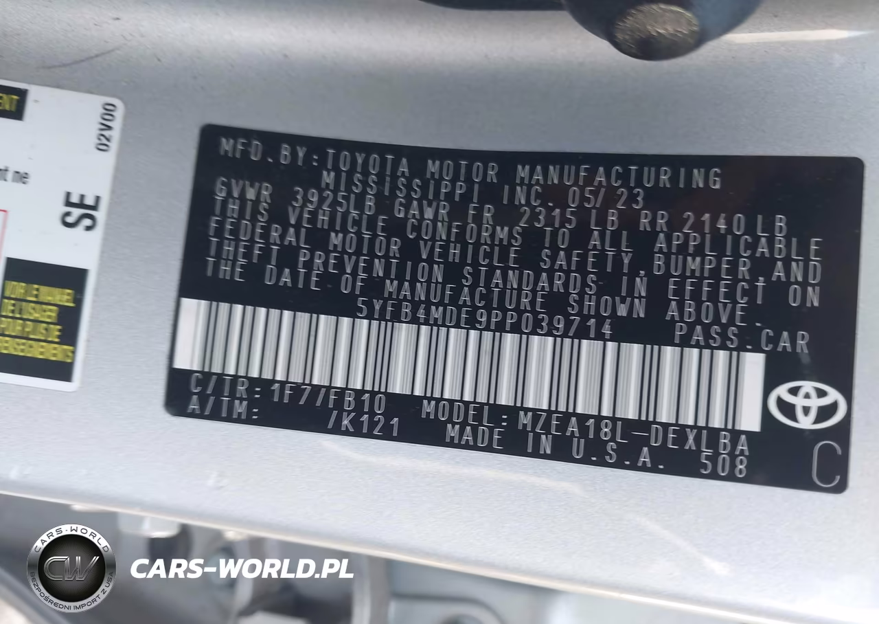 2023 Toyota Corolla Le VIN:5YFB4MDE9PP039714 - 9