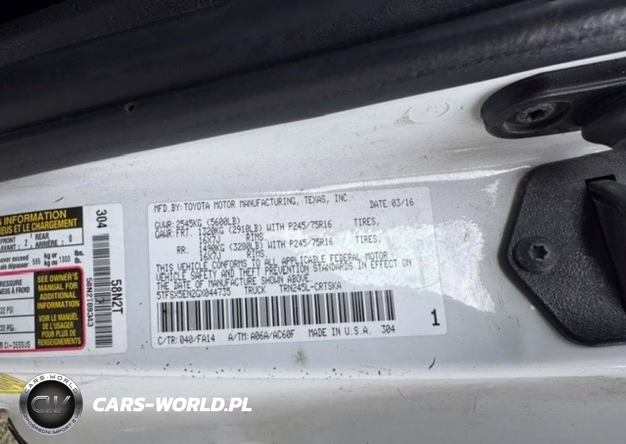 2016 Toyota Tacoma Sr VIN:5TFSX5EN2GX044735 - 9