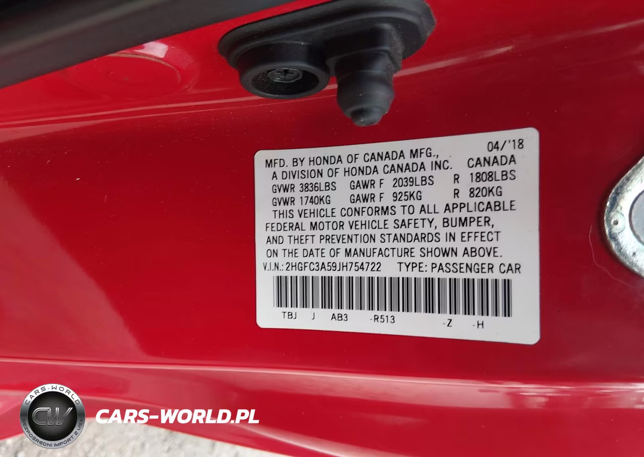 2018 Honda Civic Si VIN:2HGFC3A59JH754722 - 9