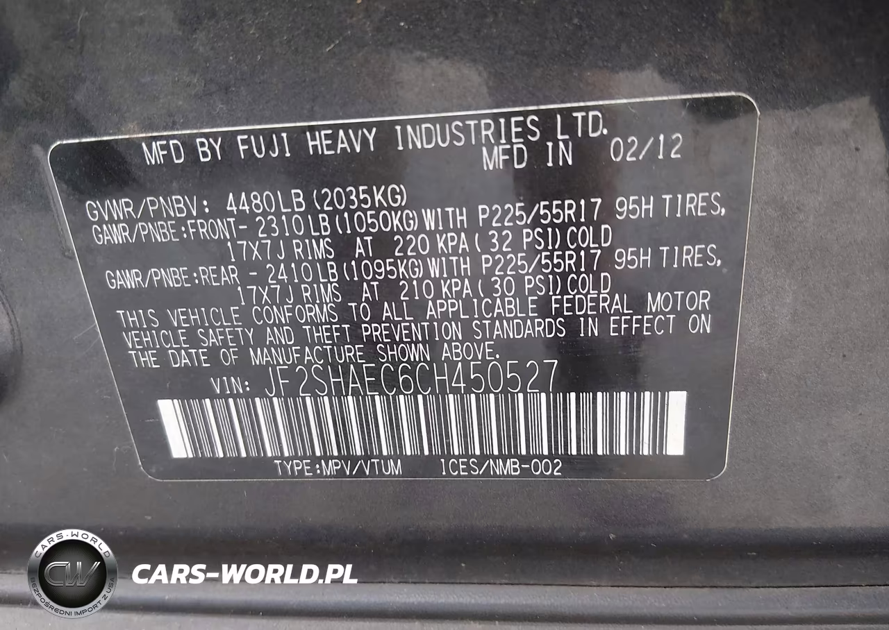 2012 Subaru Forester 2.5X Limited VIN:JF2SHAEC6CH450527 - 9