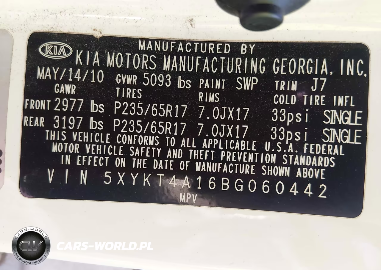 2011 Kia Sorento Lx VIN:5XYKT4A16BG060442 - 9